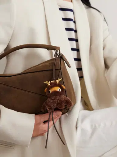 Loewe Fawnie Leather-trimmed Shearling, Acetate And Gold-tone Bag Charm | Thumbnail 2 Loewe Fawnie Leather-trimmed Shearling, Acetate And Gold-tone Bag Charm | Thumbnail 2