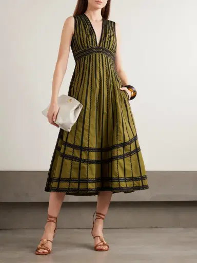 Ulla Johnson Palermo Ricrac And Grosgrain-trimmed Cotton-poplin Midi Dress | Thumbnail 2 Ulla Johnson Palermo Ricrac And Grosgrain-trimmed Cotton-poplin Midi Dress | Thumbnail 2