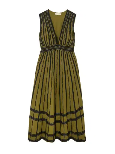 Ulla Johnson Palermo Ricrac And Grosgrain-trimmed Cotton-poplin Midi Dress | Thumbnail 1 Ulla Johnson Palermo Ricrac And Grosgrain-trimmed Cotton-poplin Midi Dress | Thumbnail 1