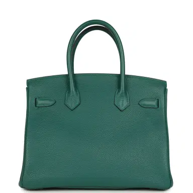 HERMÈS BEDAZZLING DONT LIST Pre-owned Hermes Birkin 30 Malachite Togo Palladium Hardware | Thumbnail 4 HERMÈS BEDAZZLING DONT LIST Pre-owned Hermes Birkin 30 Malachite Togo Palladium Hardware | Thumbnail 4