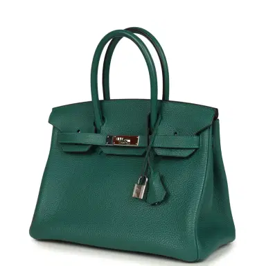 HERMÈS BEDAZZLING DONT LIST Pre-owned Hermes Birkin 30 Malachite Togo Palladium Hardware | Thumbnail 5 HERMÈS BEDAZZLING DONT LIST Pre-owned Hermes Birkin 30 Malachite Togo Palladium Hardware | Thumbnail 5