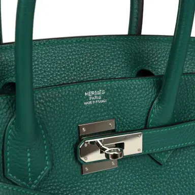 HERMÈS BEDAZZLING DONT LIST Pre-owned Hermes Birkin 30 Malachite Togo Palladium Hardware | Thumbnail 7 HERMÈS BEDAZZLING DONT LIST Pre-owned Hermes Birkin 30 Malachite Togo Palladium Hardware | Thumbnail 7