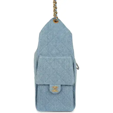 Chanel Chanel Medium 25 Hobo Bag Light Blue Washed Denim Antique Gold Hardware | Thumbnail 4 Chanel Chanel Medium 25 Hobo Bag Light Blue Washed Denim Antique Gold Hardware | Thumbnail 4