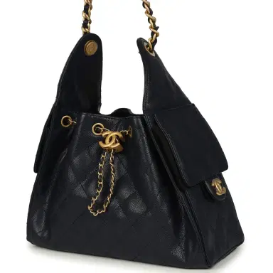 Chanel Chanel Small 25 Hobo Bag Dark Navy Caviar Antique Gold Hardware | Thumbnail 3 Chanel Chanel Small 25 Hobo Bag Dark Navy Caviar Antique Gold Hardware | Thumbnail 3