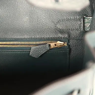 HERMÈS Hermes Birkin 30 Vert Cypress Togo and Matte Alligator Touch Gold Hardware | Thumbnail 9 HERMÈS Hermes Birkin 30 Vert Cypress Togo and Matte Alligator Touch Gold Hardware | Thumbnail 9