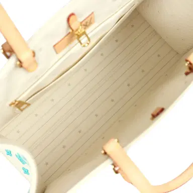 Louis Vuitton Louis Vuitton On The Go Miami GM Tote Light Beige Multi Jacquard Monogram Gold Hardware | Thumbnail 7 Louis Vuitton Louis Vuitton On The Go Miami GM Tote Light Beige Multi Jacquard Monogram Gold Hardware | Thumbnail 7