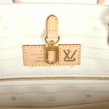 Louis Vuitton Louis Vuitton On The Go Miami GM Tote Light Beige Multi Jacquard Monogram Gold Hardware | Thumbnail 8 Louis Vuitton Louis Vuitton On The Go Miami GM Tote Light Beige Multi Jacquard Monogram Gold Hardware | Thumbnail 8