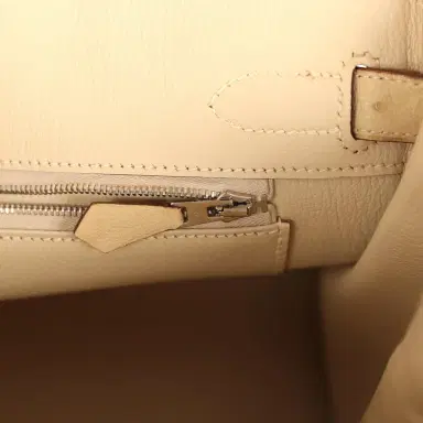 HERMÈS Pre-owned Hermes Birkin 30 Parchemin Ostrich Palladium Hardware | Thumbnail 8 HERMÈS Pre-owned Hermes Birkin 30 Parchemin Ostrich Palladium Hardware | Thumbnail 8