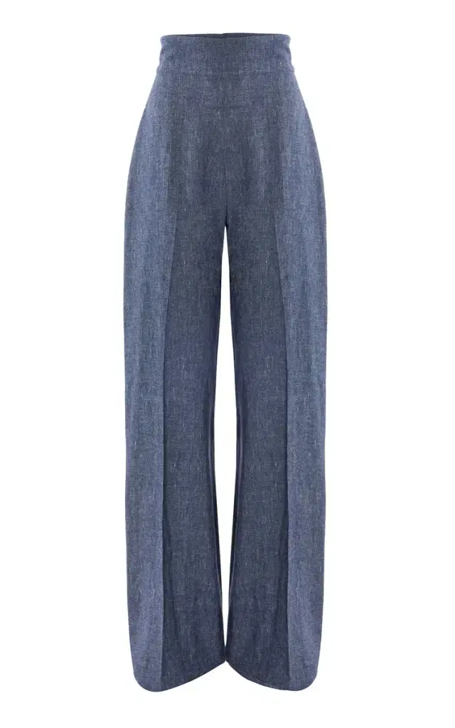 High-Rise Linen-Cashmere Blend Wide-Leg Pants High-Rise Linen-Cashmere Blend Wide-Leg Pants