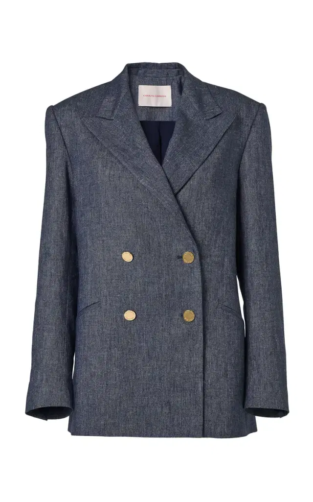 Double-Breasted Linen-Cashmere Blend Blazer Double-Breasted Linen-Cashmere Blend Blazer