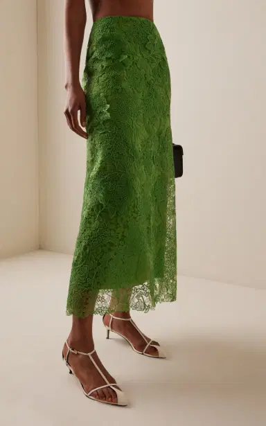 Carolina Herrera Hydrangea Floral Lace Midi Slip Skirt | Thumbnail 3 Carolina Herrera Hydrangea Floral Lace Midi Slip Skirt | Thumbnail 3