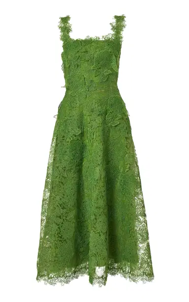 Carolina Herrera Hydrangea Floral Lace Midi Dress | Thumbnail 3 Carolina Herrera Hydrangea Floral Lace Midi Dress | Thumbnail 3