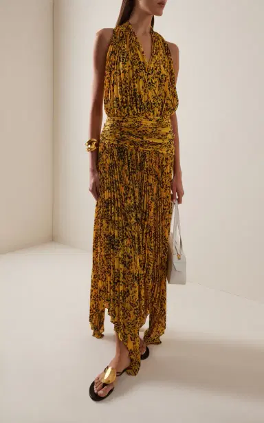 Proenza Schouler Paulina Pleated Maxi Dress | Thumbnail 3 Proenza Schouler Paulina Pleated Maxi Dress | Thumbnail 3