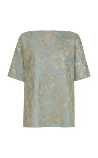 Dima Ayad Metallic Floral-Print Top | Thumbnail 3 Dima Ayad Metallic Floral-Print Top | Thumbnail 3