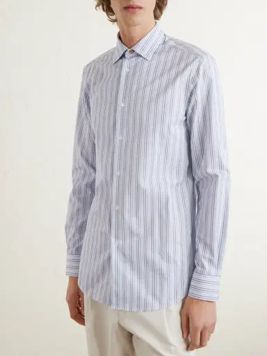 Paul Smith Slim-Fit Striped Cotton-Poplin Shirt - Men | Thumbnail 2 Paul Smith Slim-Fit Striped Cotton-Poplin Shirt - Men | Thumbnail 2