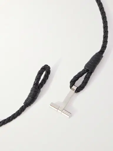 Tom Ford Woven Leather and Silver-Tone Wrap Bracelet - Men | Thumbnail 4 Tom Ford Woven Leather and Silver-Tone Wrap Bracelet - Men | Thumbnail 4