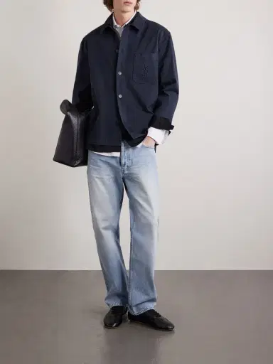 Saint Laurent Logo-Embroidered Cotton-Twill Overshirt - Men | Thumbnail 2 Saint Laurent Logo-Embroidered Cotton-Twill Overshirt - Men | Thumbnail 2