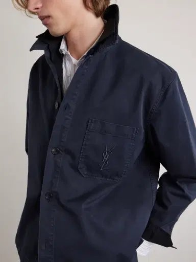 Saint Laurent Logo-Embroidered Cotton-Twill Overshirt - Men | Thumbnail 5 Saint Laurent Logo-Embroidered Cotton-Twill Overshirt - Men | Thumbnail 5