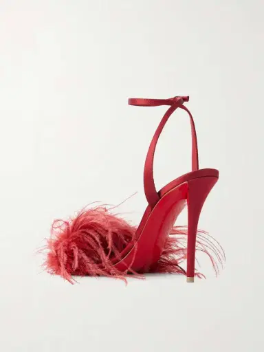 Christian Louboutin Miss Z Poupi 100 Feather-embellished Satin Sandals | Thumbnail 3 Christian Louboutin Miss Z Poupi 100 Feather-embellished Satin Sandals | Thumbnail 3