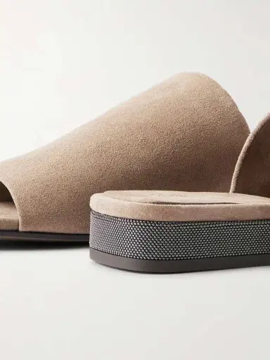 Brunello Cucinelli Embellished Suede Sandals | Thumbnail 5 Brunello Cucinelli Embellished Suede Sandals | Thumbnail 5
