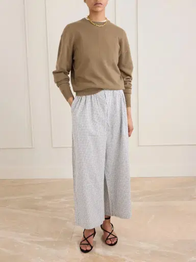 Proenza Schouler White Label Meadow Checked Cotton-poplin Wide-leg Pants | Thumbnail 2 Proenza Schouler White Label Meadow Checked Cotton-poplin Wide-leg Pants | Thumbnail 2