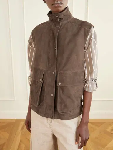 Brunello Cucinelli Embellished Suede Vest | Thumbnail 3 Brunello Cucinelli Embellished Suede Vest | Thumbnail 3