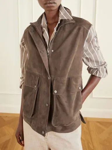 Brunello Cucinelli Embellished Suede Vest | Thumbnail 5 Brunello Cucinelli Embellished Suede Vest | Thumbnail 5