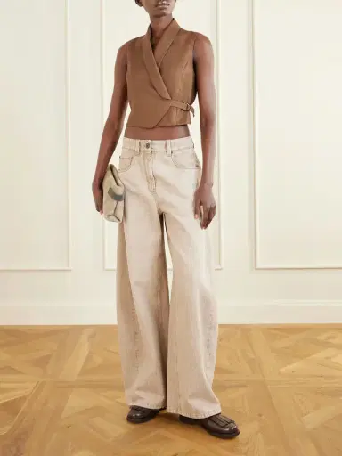 Brunello Cucinelli Linen-twill Wrap Vest | Thumbnail 2 Brunello Cucinelli Linen-twill Wrap Vest | Thumbnail 2