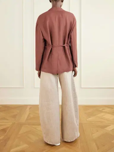Brunello Cucinelli Embellished Belted Twill Wrap Jacket | Thumbnail 3 Brunello Cucinelli Embellished Belted Twill Wrap Jacket | Thumbnail 3