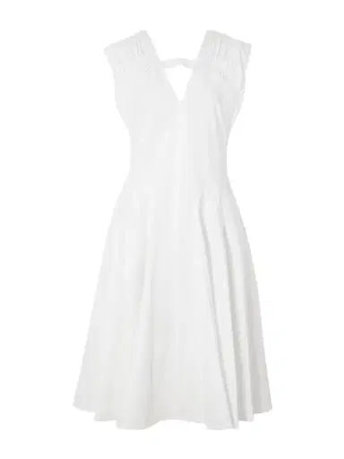 Proenza Schouler Manoela Ruched Paneled Cotton-blend Poplin Midi Dress | Thumbnail 1 Proenza Schouler Manoela Ruched Paneled Cotton-blend Poplin Midi Dress | Thumbnail 1