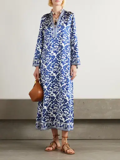 Emporio Sirenuse Jenna Printed Silk-voile Kaftan | Thumbnail 2 Emporio Sirenuse Jenna Printed Silk-voile Kaftan | Thumbnail 2