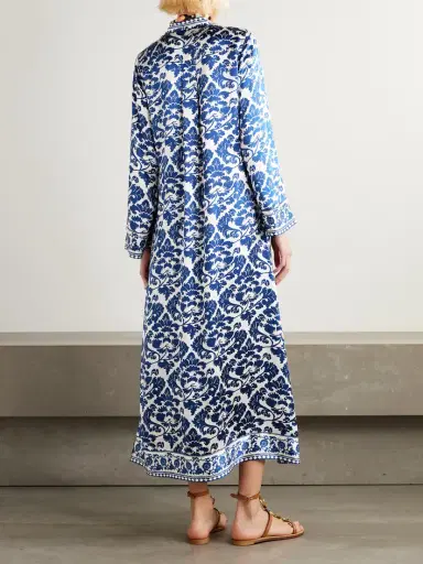 Emporio Sirenuse Jenna Printed Silk-voile Kaftan | Thumbnail 3 Emporio Sirenuse Jenna Printed Silk-voile Kaftan | Thumbnail 3