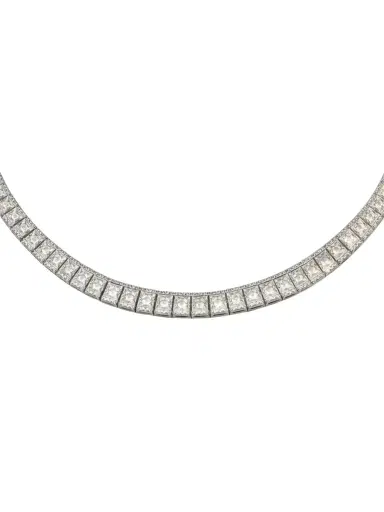 Wish Fine Jewelry 39.00ct Diamond 18K Gold Illusion Set Tennis Necklace | Thumbnail 1 Wish Fine Jewelry 39.00ct Diamond 18K Gold Illusion Set Tennis Necklace | Thumbnail 1