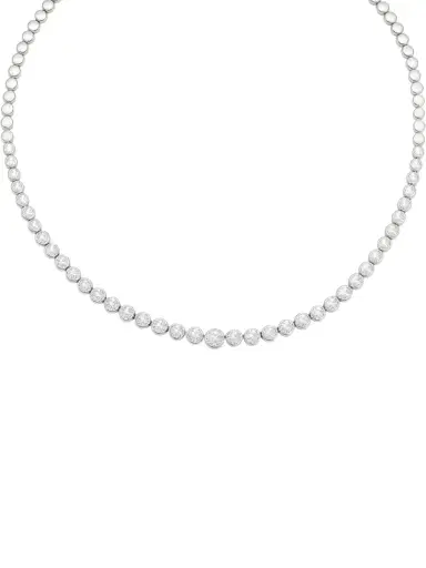 Wish Fine Jewelry 8.25ct Diamond 18K Gold Bezel Set Half Tennis Necklace | Thumbnail 1 Wish Fine Jewelry 8.25ct Diamond 18K Gold Bezel Set Half Tennis Necklace | Thumbnail 1
