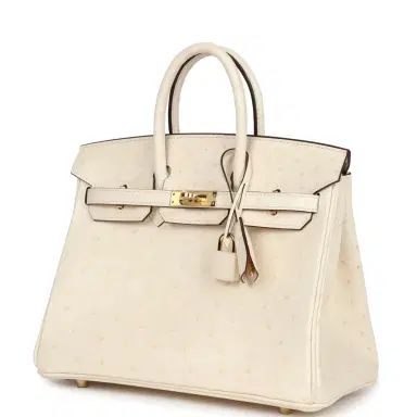 HERMÈS Hermes Birkin 25 Nata Ostrich Gold Hardware | Thumbnail 5 HERMÈS Hermes Birkin 25 Nata Ostrich Gold Hardware | Thumbnail 5