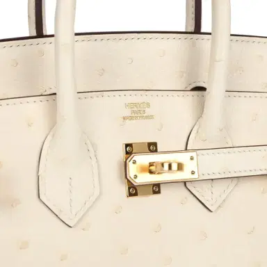 HERMÈS Hermes Birkin 25 Nata Ostrich Gold Hardware | Thumbnail 7 HERMÈS Hermes Birkin 25 Nata Ostrich Gold Hardware | Thumbnail 7