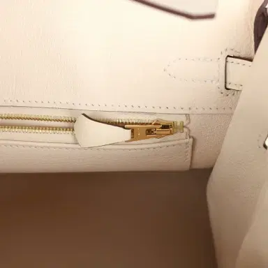HERMÈS Hermes Birkin 25 Nata Ostrich Gold Hardware | Thumbnail 9 HERMÈS Hermes Birkin 25 Nata Ostrich Gold Hardware | Thumbnail 9