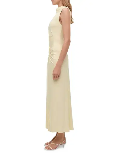 Simkhai Women's Acacia Ruched Midi-Dress - Light Yellow - Size Small | Thumbnail 3 Simkhai Women's Acacia Ruched Midi-Dress - Light Yellow - Size Small | Thumbnail 3