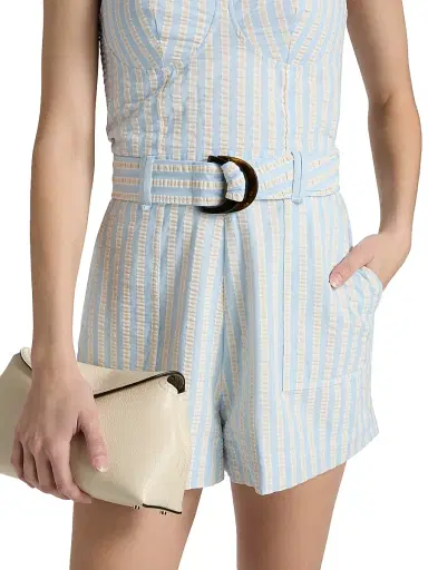 SIMKHAI Women's Kai Bustier-Style Romper - Hydrangea Blue Stripe | Thumbnail 6 SIMKHAI Women's Kai Bustier-Style Romper - Hydrangea Blue Stripe | Thumbnail 6