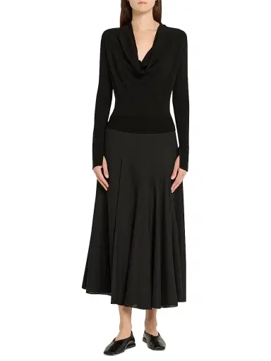 SIMKHAI Women's Natia Jersey Cowlneck Top - Black | Thumbnail 2 SIMKHAI Women's Natia Jersey Cowlneck Top - Black | Thumbnail 2
