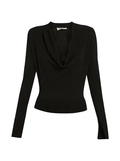 SIMKHAI Women's Natia Jersey Cowlneck Top - Black | Thumbnail 1 SIMKHAI Women's Natia Jersey Cowlneck Top - Black | Thumbnail 1
