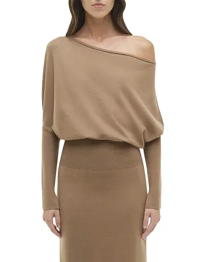Simkhai Women's Janese Knit Blouson Midi-Dress - Dark Beige - Size XL | Thumbnail 5 Simkhai Women's Janese Knit Blouson Midi-Dress - Dark Beige - Size XL | Thumbnail 5