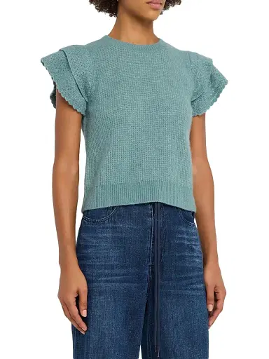 Rails Women's Stasia Flutter-Sleeve Sweater - Teal | Thumbnail 3 Rails Women's Stasia Flutter-Sleeve Sweater - Teal | Thumbnail 3