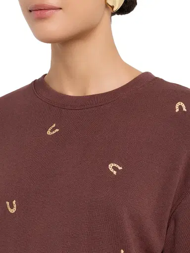 Rails Women's Ramona Embroidered Stretch-Cotton Sweatshirt - Horseshoes | Thumbnail 5 Rails Women's Ramona Embroidered Stretch-Cotton Sweatshirt - Horseshoes | Thumbnail 5