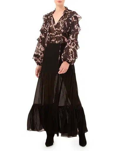 MISA Los Angeles Women's Lupe Ruffled Floral Blouse - Chained Blossom | Thumbnail 2 MISA Los Angeles Women's Lupe Ruffled Floral Blouse - Chained Blossom | Thumbnail 2