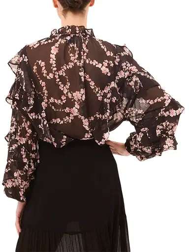 MISA Los Angeles Women's Lupe Ruffled Floral Blouse - Chained Blossom | Thumbnail 3 MISA Los Angeles Women's Lupe Ruffled Floral Blouse - Chained Blossom | Thumbnail 3