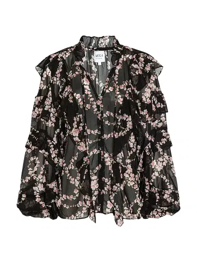 MISA Los Angeles Women's Lupe Ruffled Floral Blouse - Chained Blossom | Thumbnail 1 MISA Los Angeles Women's Lupe Ruffled Floral Blouse - Chained Blossom | Thumbnail 1