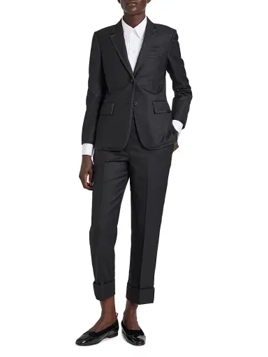 Thom Browne Women's Classic Wool Twill Sport Coat - Black - Size 0 | Thumbnail 2 Thom Browne Women's Classic Wool Twill Sport Coat - Black - Size 0 | Thumbnail 2