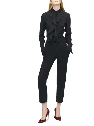 Alexander McQueen Women's Wool Crop Trousers | Thumbnail 2 Alexander McQueen Women's Wool Crop Trousers | Thumbnail 2
