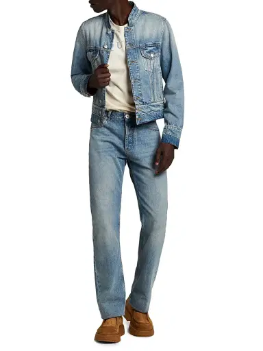 Alexander McQueen Men's Denim Band Jacket - Blue Washed - Size 44 | Thumbnail 2 Alexander McQueen Men's Denim Band Jacket - Blue Washed - Size 44 | Thumbnail 2